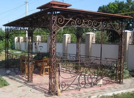Cum sa faci un chioșc din metal cu mâinile lor, să construiască un foișor în etape