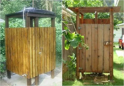 Cum sa faci un duș în afara la opțiunile cabana și construirea propriile lor mâini