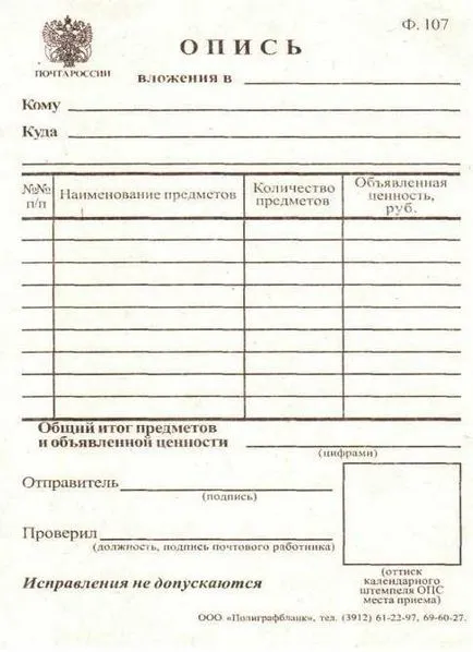 Care este inventarul la oficiul poștal