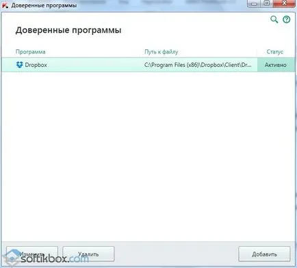 Ca și în kaspersky adăuga o excepție