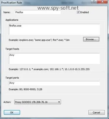 Cum de a rula un program sau a reda printr-un server proxy, setarea Proxifier