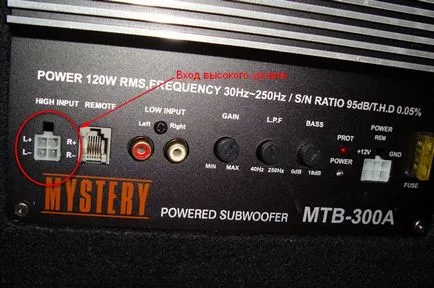 Cum de a conecta subwoofer-ul la radio din fabrică