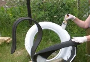 Master-class pentru a face o lebădă dintr-un pneu