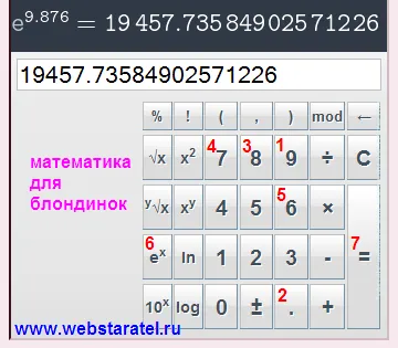 Matematica pentru blonde expozant pe calculator