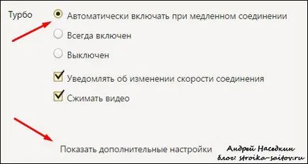 Configurarea pe rafturi Yandex Browser
