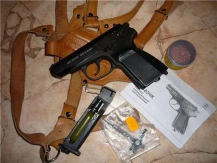 Caracteristici istolet pneumatic de performanță Makarova-RMN 654k detaliind