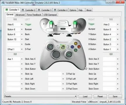 Programul pentru a configura gamepad pe PC