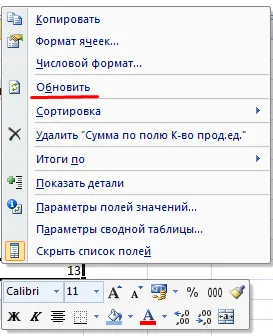 Lucrul cu tabele pivot în Excel în exemple