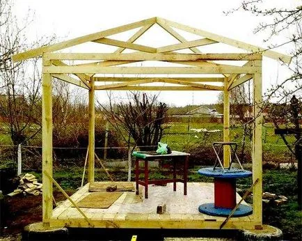 mobilier de grădină simplă cu mâinile lor Cum de a construi și de a face etapele de construire a caselor de vară în țară,