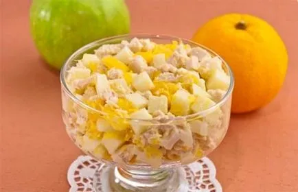 Salata ananas pui în diferite variante (pui salata ananas) Salata de ananas cu pui în diferite variante