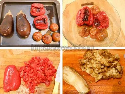 Salata de vinete prăjite, ardei și tomate (alimente dietetice) Salata de vinete prăjite, ardei și roșii