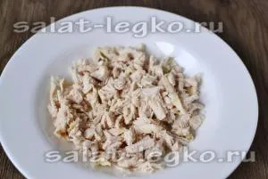 Salata cu ciuperci si carne de pui si reteta de ananas cu fotografie delicios