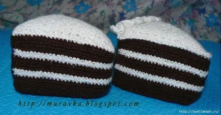 tort de ciocolată cu cârlig căpșuni tricot (tricot) Prăjitură cu ciocolată cu căpșuni croșetat tricot