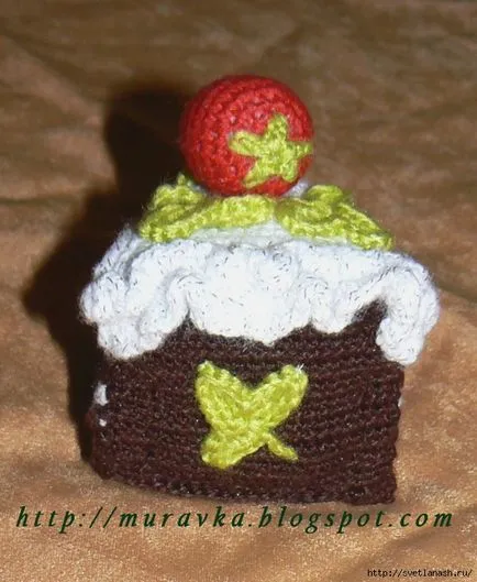 tort de ciocolată cu căpșuni croșetat tricot (rânduri rânduri rânduri) Prăjitură cu ciocolată cu căpșuni croșetat tricot
