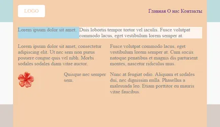 Paginile site-ului de poziționare prin blocuri (partea principală a paginii) Pagina Aspect a site-ului cu ajutorul blocurilor
