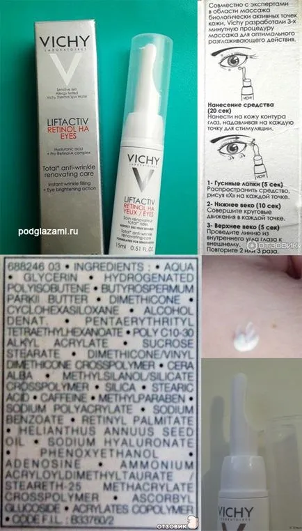 Crema Vichy pentru corectarea complexă a ridurilor din jurul ochilor liftactiv
