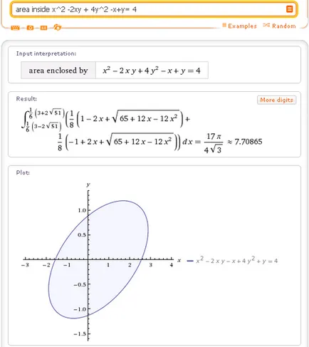 WolframAlpha în limba rusă cum să găsească zona de cifre delimitate de curbe (găsit) WolframAlpha în limba rusă cum să găsească zona figurii delimitate de curbe