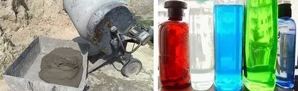 Săpun lichid în raport componente mortar șape, tencuială