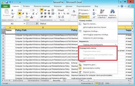 Protejarea datelor în Microsoft Exel