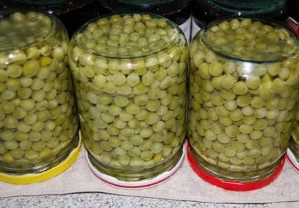 mazăre verde în cutii de conserve acasă și murate, fără sterilizare - atât de prescripție