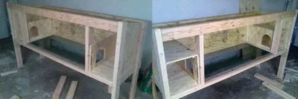 hutches de iepure cu desenul lor mâini