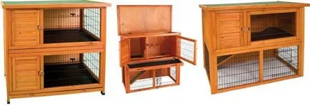 hutches de iepure cu desenul lor mâini