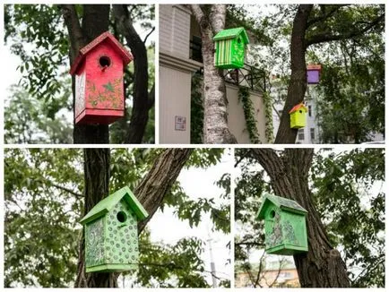 Birdhouse cu desenul lor mâini