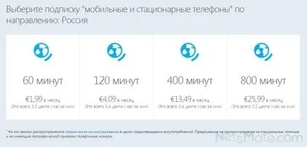 La fel ca în costul skype