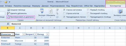 Crearea automată și formatarea tabelelor în Excel