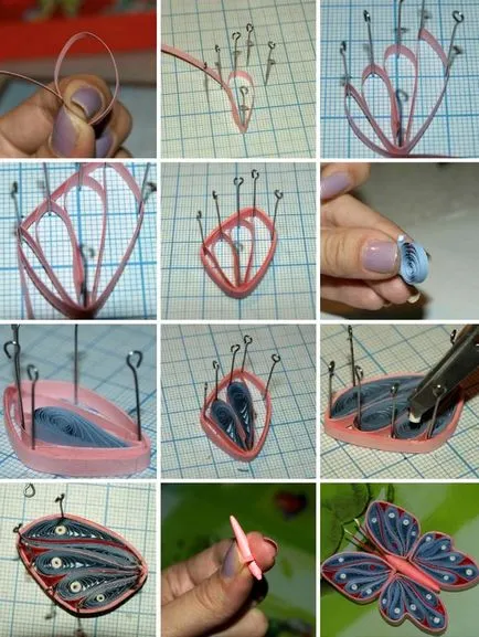 Butterfly Quilling-pas atelier de lucru privind crearea foto și video de instrucțiuni, diagrame