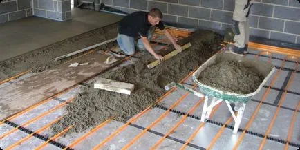 Beton etaj șapă pentru apă caldă (cuplaj) șapă de beton pentru podea apă caldă
