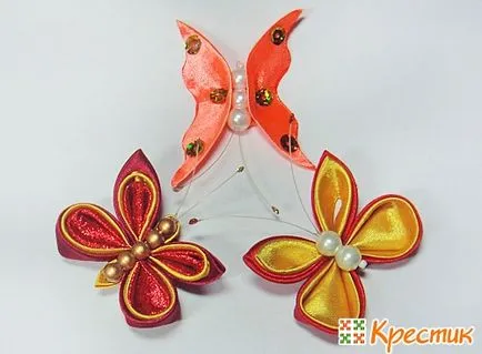 Butterfly în domeniu kanzashi o dată master-class 3