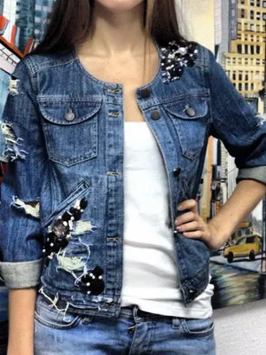 Cum să jacheta denim cu strasuri