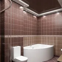 Design țiglă pentru opțiuni de dimensiuni fotografii baie mică cameră