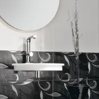 Design țiglă pentru opțiuni de dimensiuni fotografii baie mică cameră