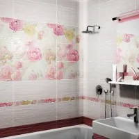 Design țiglă pentru opțiuni de dimensiuni fotografii baie mică cameră