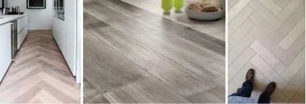 Design țiglă în bucătărie purtând un șorț și pe podea (foto)