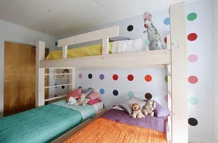 Design de copil pentru trei copii, cum de a decora și spațiu zonat (trei) Design de copil pentru trei copii, cum de a decora spațiul și zonarea