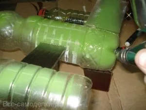 giruetă de sticle din plastic (moară de vânt), toate de casă