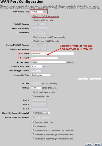Instrucțiuni pentru configurarea modemului router și adsl