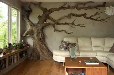 Copaci artificiale în interiorul simplicitate extravagante