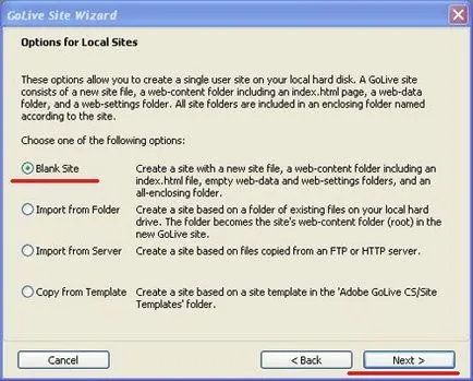 Adobe GoLive CS - építmények honlapján