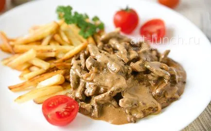 Marha Stroganoff - lépésről lépésre recept fotók (hagyma) Marha Stroganoff - lépésről lépésre recept fotók