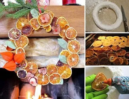 Orange dekor a kezüket, egy csomó ötletet, oblacco (Karácsonyi koszorú) Orange dekor a kezüket, egy csomó ötletet, oblacco