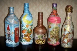 Decoupage szalvéták és palackok matricák Mesterkurzusok kezdőknek fotókkal és videó (műhelyek) palackok Decoupage szalvéták és matricák Mesterkurzusok kezdőknek fotókkal és videó