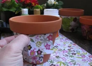 Decoupage virágcserepek
