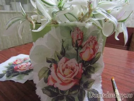 Decoupage virágcserepet 1