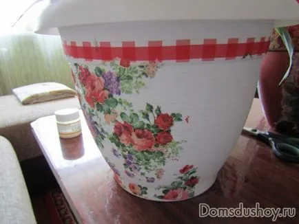 Decoupage virágcserepet 1