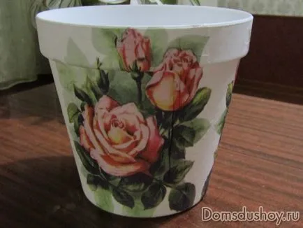 Decoupage virágcserepet 1