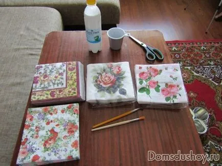 Decoupage virágcserepet 1